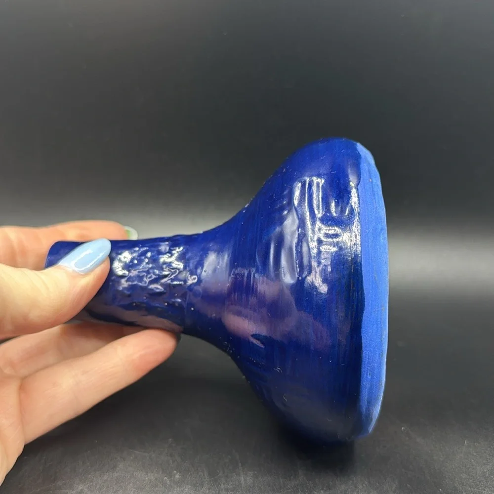 Deep Blue Ceramic Vase Handmade